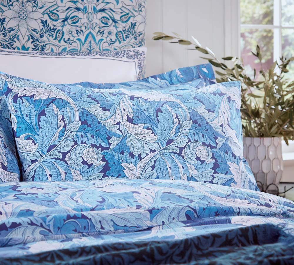 Acanthus Woad Blue Standard Pillowcase